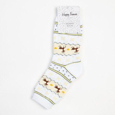 Women's terry socks "Norway", white color, size 23-25-4