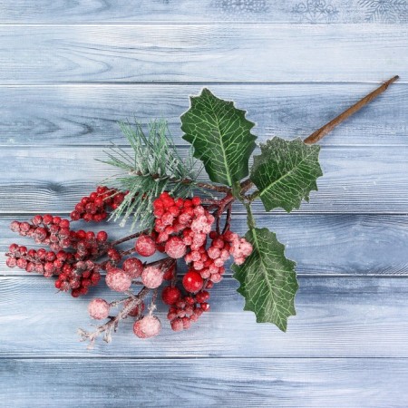 Decor "Winter Dreams" Kalina red berries in the snow, 24 cm-1