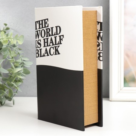 Safe Brush tree to the leatherette "World Half Black" 21x13x5 cm-1