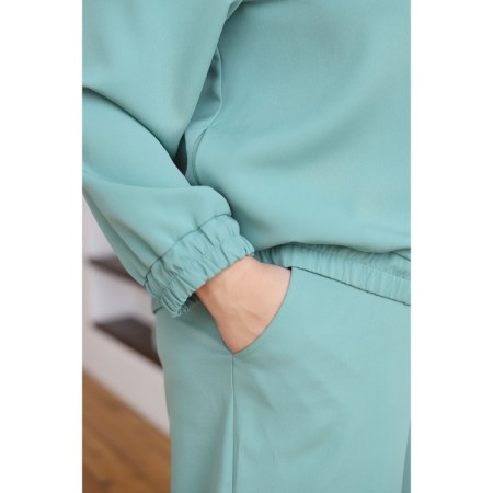 Female suit, size 58, light green color-5