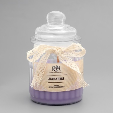 Candle in the bank flavored "lavender" 180g, burning time 45h-4