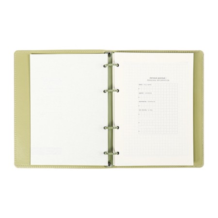 Note book A5+ 120l Escalada, soft region, leather claim, kr bl 70 g/m2, green-5