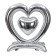 Foil ball 36 "Heart", on a stand, silver, under the air