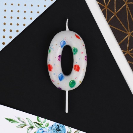 Candle for the cake, number “0”, 5.5 x 8 cm.-2