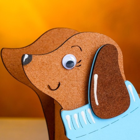 Wooden Kashpo "Dachshund", 21x7x15 cm, oak-blue-3