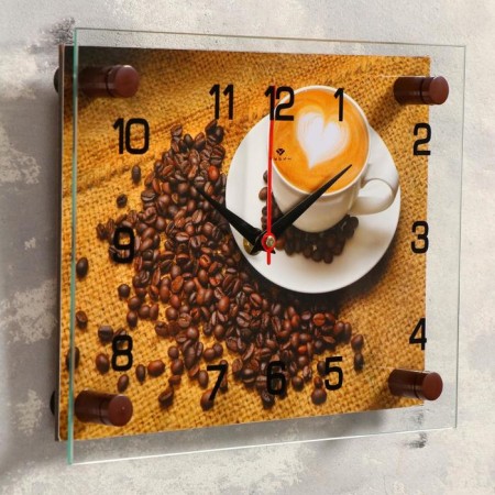 Wall clock: kitchen, "coffee", silent, 20 x 26 cm-1