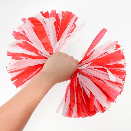 Pompom 1pc, white color+ red-1