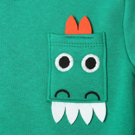 Costume for boys (sweatshirt, trousers), I was beginning, the color is green, height is 104 cm-2