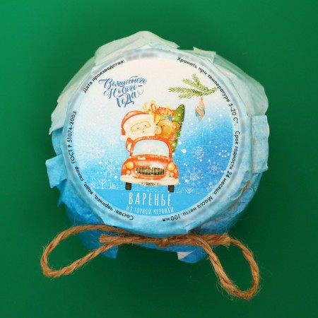 Jam of the "Magic New Year" from mountain blueberries, 100 ml-2