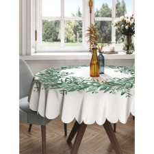 The tablecloth “Summer wreath of greenery”, round, Saten, D = 150 cm