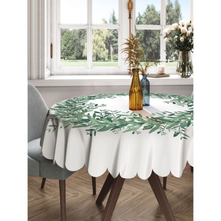 The tablecloth “Summer wreath of greenery”, round, Saten, D = 150 cm