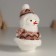 Souvenir Textile "Snowman in a knitted brown fur coat" 7.5x7.5x13 cm