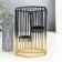Summary Metal for 2 candles "hexagonal cage" d-4.5 cm gold.-black 11.5x11.5x15.5 cm 93307