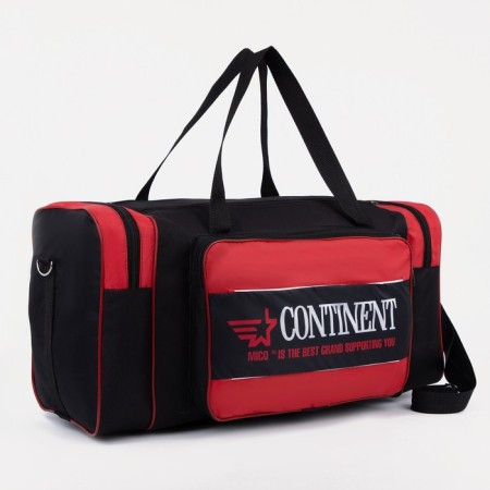 Sports bag with lightning, 3 outer pockets, black/red color