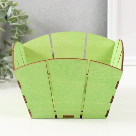 Easter basket Easter "XV" 19x19x12 cm, light green-3