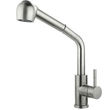 Fashun A56009 kitchen mixer, single -leaf, with retractable watering can, stainless steel, satin