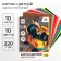 Cardboard color, A4, 10 sheets, 10 colors, non -unilateral, in a folder, 220 g/m², transformers
