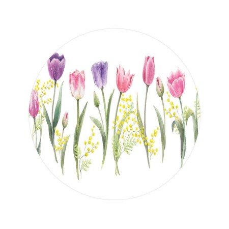 Pareo and beach rug "Flowers of Spring", d = 150 cm-1