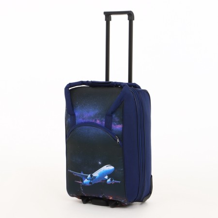 Small suitcase 20 ”, a road bag with a zipper, the color of a dark blue-1