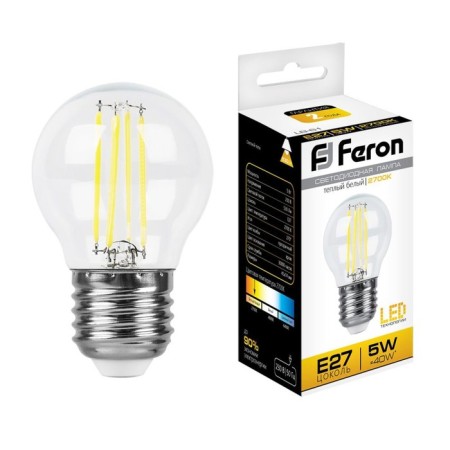 LED LED Feron, E27, 5 W, 230 V, white warm light