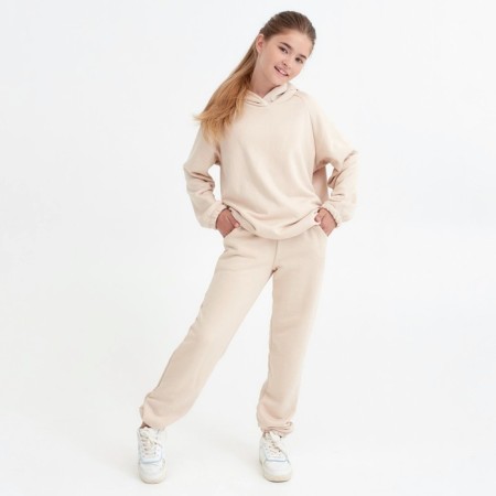 Kids (hoodies, trousers) casual collection kids beige color, height 128-4