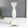 Polystone candlestick for 1 candle "lush sheet" white 21.5x9x9 cm