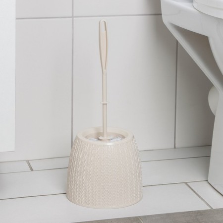 Black for the toilet with a stand “Knitted weaving”, 15 × 15 × 37 cm, beige color