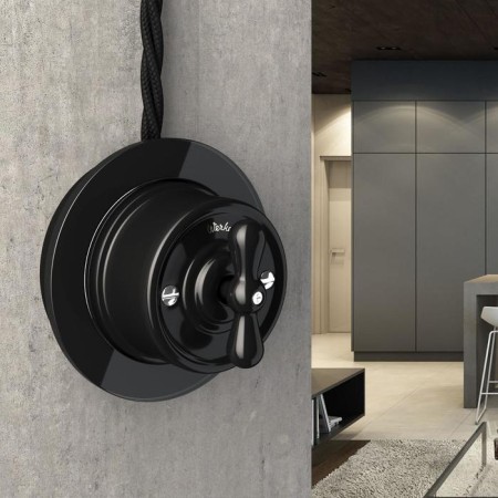 Two-clavy switch for 4 positions WL18-01-05, black color, retro-1