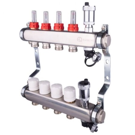 Aqualink Collector Group, 1 "X3/4", 9 outputs, with consumables, stainless steel-1
