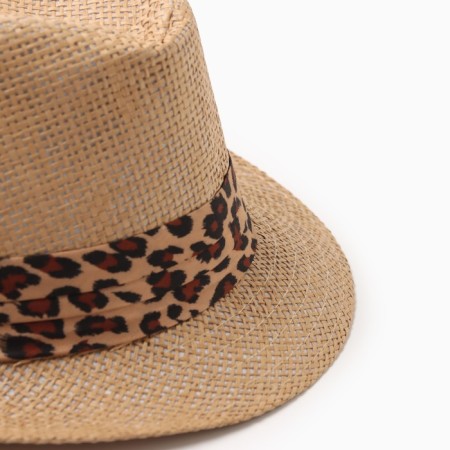 Women's hat minku "Leopard", size 56-58, brown color-2