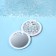 Folding mirror "beach", d = 7.5 cm, with an increase, pink/turquoise color