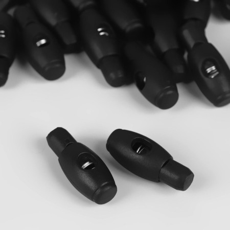 A set of fixers for the cord, d = 6 mm, 3 × 1 cm, 50 pcs, black color