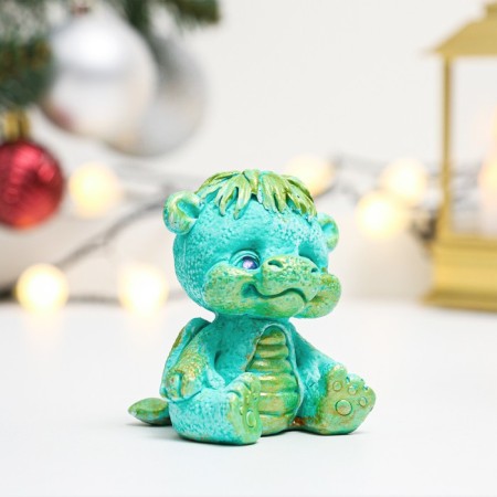 Figure "Dragon Balaur" Green with gold, 8x6x6cm