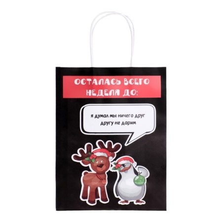 New Year. Package Paper Gift New Year craft, "I thought we did not give anything", 27 x 21 x 11 cm.-1