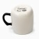 Ceramic mug with a lid and a spoon "Dream", 450 ml, beige color