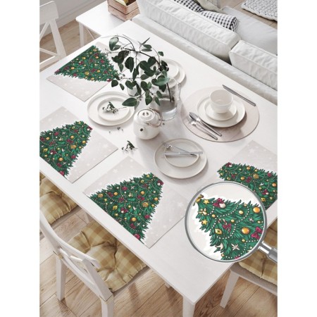 Set of napkins for setting the table "Emergency Christmas tree", rectangular, size 32x46 cm, 4 pcs-1