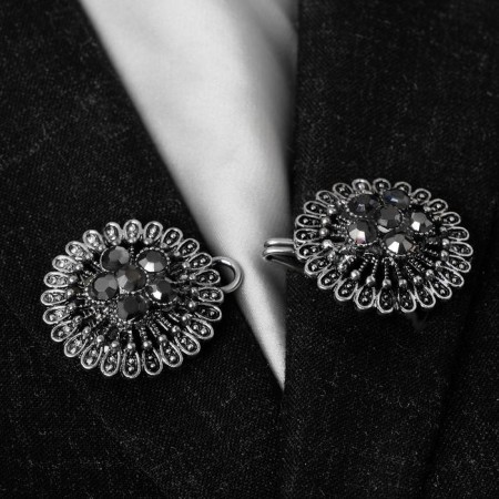 Circum for the cardigan "cone" flower, gray color in black silver-1