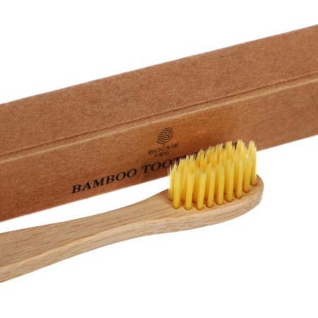 Biocase bamboo toothbrush, mini, yellow-6