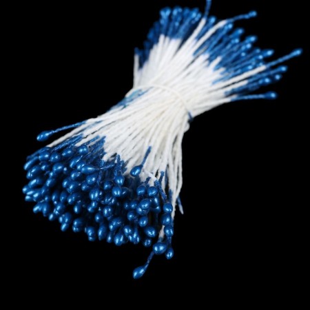 Stamens for artificial colors "Dark blue droplets" (set 130 pcs) length 6 cm-1