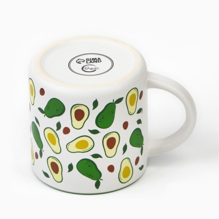 Ceramic mug "avocado", 380 ml, white color-5