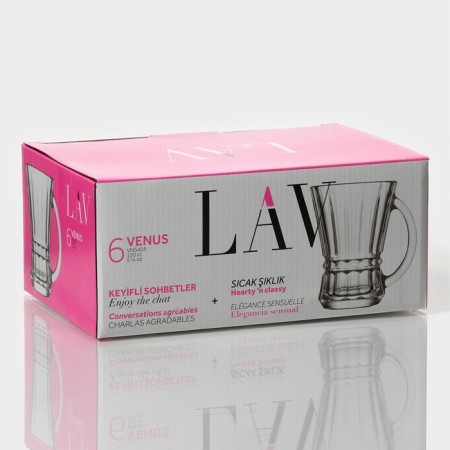 A set of glass mugs LAV Venus, 150 ml, 8.7 × 7.1 × 9.5 cm, 6 pcs-5