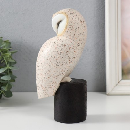Souvenir Polystone "Owl - the ordinary of the siphu - under the wing" Sand 7.2x7.2x23.8 cm-3