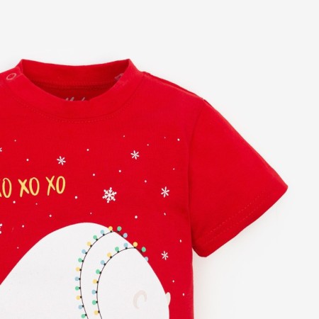 Children's T -shirt "White Bear", red color, height 62 cm-2
