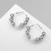 Bus-ring earrings compound, white color in silver