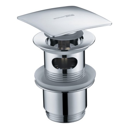 The bottom valve for the Wasserkraft A105, Push-UP, overflow, brass, chrome shell