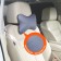 Siger pillow "Automobile Bone", on a car headrest, perforated eco -leather, gray
