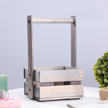 Box for potted flowers, 16x16x9/28 cm, spruce
