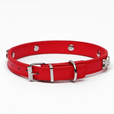 The collar "Bows and Rhinets", 38 x 1.5 cm, Osh 27-33, Red-1