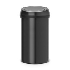 Garbage bucket Brabantia Touch Bin, Soft Touch system, black matte color, 60 liters