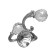 Hook for curtains ks008, one -rod, color chromium